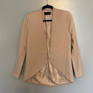 Blaque Label Tan Open Front Structured Blazer Women’s Size Small